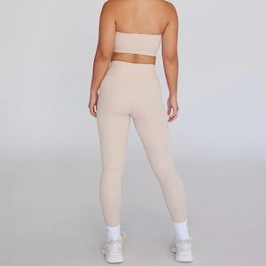 crop shop boutique - serenity leggings - no scrunch - biscuit - M